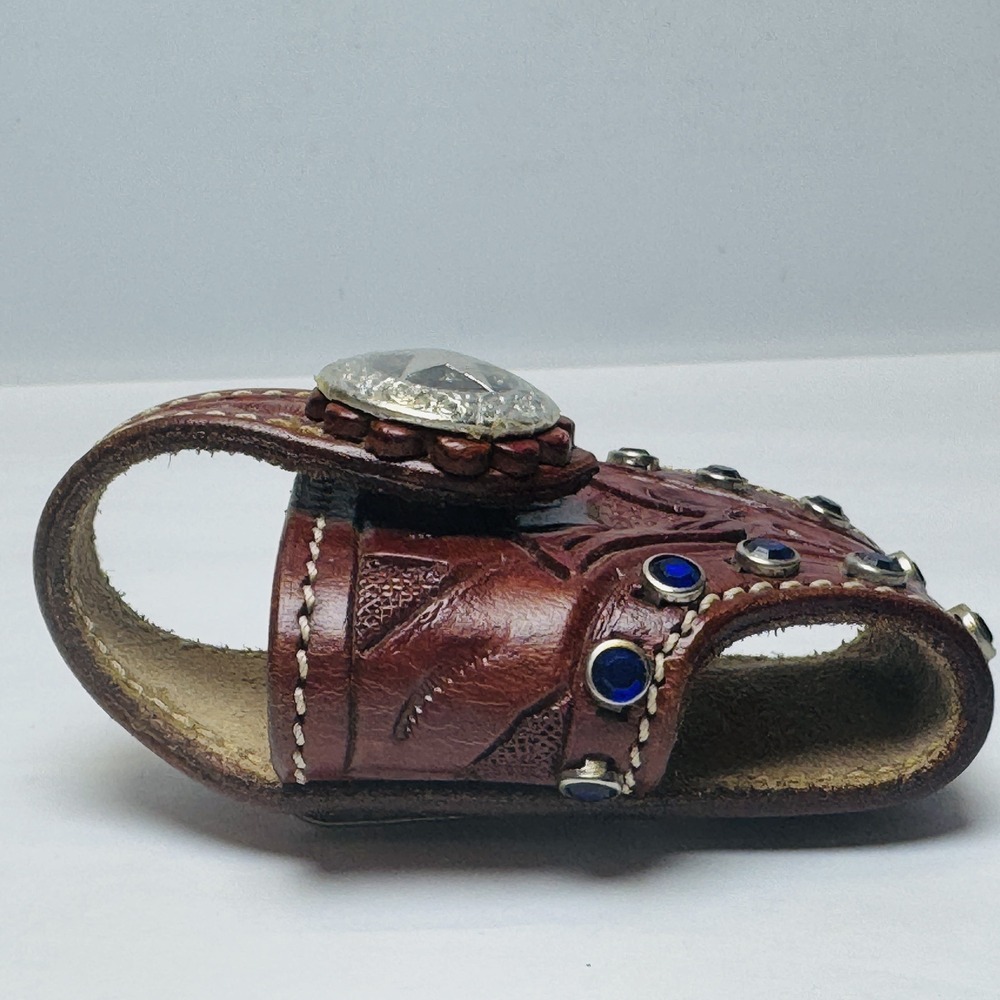 Vintage Flip Phone Leather and Jeweled Cell Phone Holster Southwest Western - Picture 7 of 10